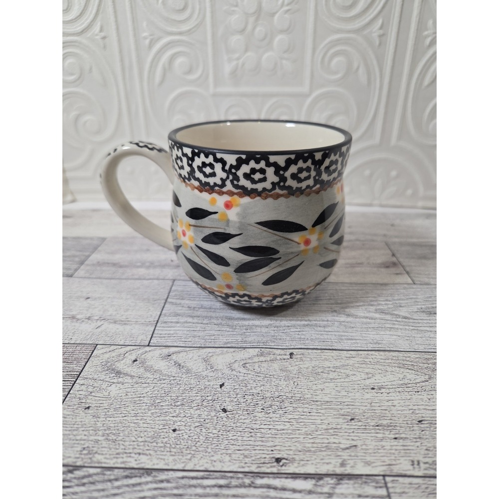 1 Vintage Temp-tations by Tara Tesher Old World Black 12 Oz Coffee Tea Mug VGUC